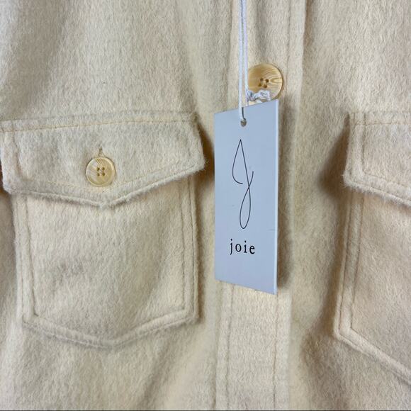 JOIE Pale Yellow Teddy Oversized Shacket NWT in Size Small - Picture 4 of 6